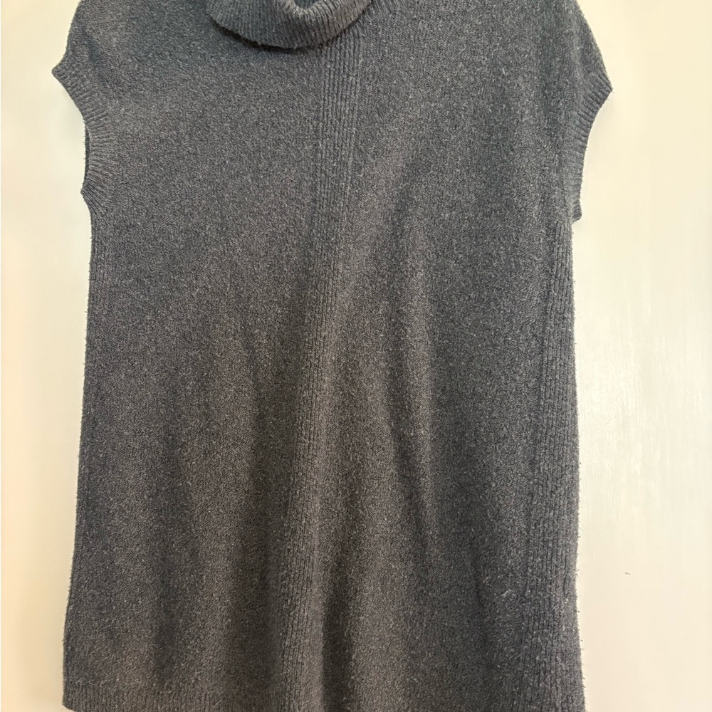 croft & barrow Charcoal Gray Sleeveless Cowl Turtleneck Sweater